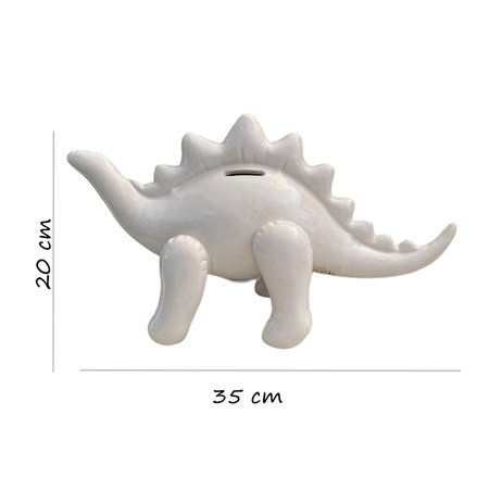 Kitchen Trend Spaarpot - dino - kinderkamer - Stegosaurus - wit