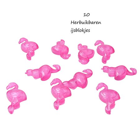 Banzaa 10 Stuks Mini Herbruikbare Flamingo IJsblokjes / IJsklontjes / Paars