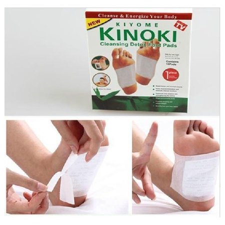 Kinoki Voet Verzorging Bundel : Houten Voetmassage Roller + 2x 10 Kinoki Detox Voetpleisters Pads