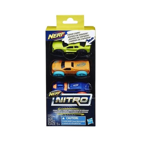 Nerf Nitro  Foam auto's per 3 verpakt