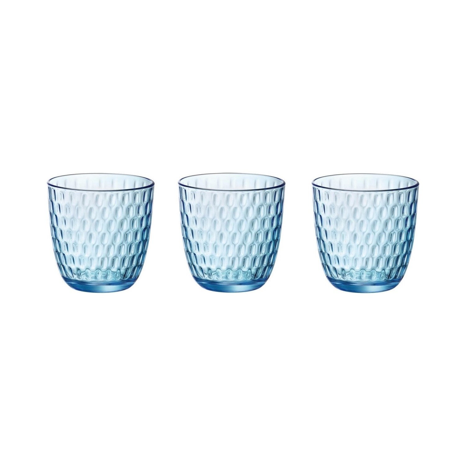 Outlook Prestatie Zes 12x stuks waterglazen blauw transparant met relief 290 ml - Glazen -  Drinkglas/waterglas/sapglas | Best Deals Online BV