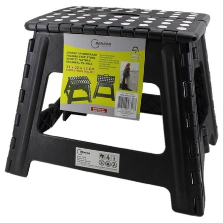 Benson Opstapje 1 trede vouwbaar kunststof - Opstap voor caravan of camper - Goedgekeurd EN14183 Zwart