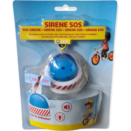 Merkloos Sirene Met Licht 6,5 Cm Wit/blauw