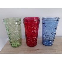 Tiki drinkglazen - set van 3 - Multikleur - 9 x 16 cm - Glas