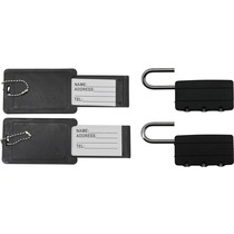 2 stuks bagage-, tas- en koffer labels en 2 stuks 3-cijferige bagage- reiskoffer sloten