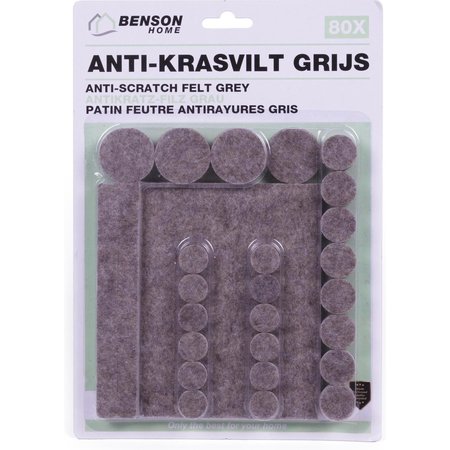 Benson Anti-Krasvilt - Anti Kras - Antikras - Vilt - Grijs/Bruin - 80 Delig