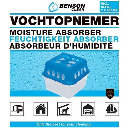 Benson Benson Vochtopnemer - 2 x 400 grams - Ca. 12 x 13 x 13 cm