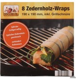 BBQ Devil Cederhouten Wraps | Naturel met Houtaroma | 19 cm | Set van 8 | Accesoires voor Smoker Roker