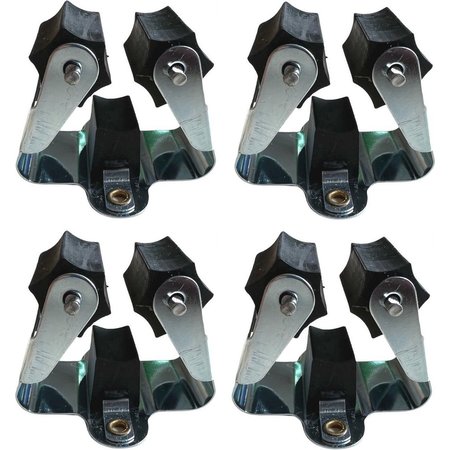 HotDeal Bezem ophangsysteem - gereedschap houder - steelklem rolklem - ophangklem - Borstel houder - Bezemsteel ophangen opbergen - set van 4 - 5x5x4 cm