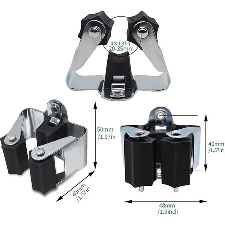 HotDeal Bezem ophangsysteem - gereedschap houder - steelklem rolklem - ophangklem - Borstel houder - Bezemsteel ophangen opbergen - set van 4 - 5x5x4 cm