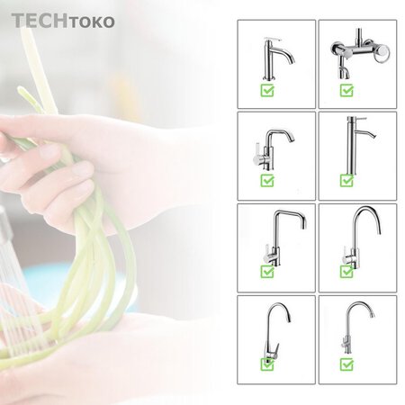 Merkloos kraan verlengstuk - kraan sproeier - flexibel - waterbesparend - filter - keukenkraan - buigbaar - 360 graden