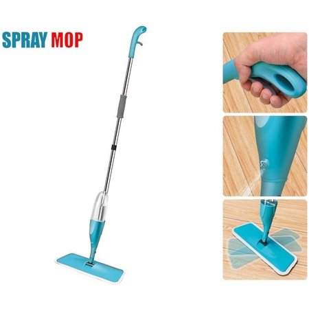 Benson 2Clean Vloermop met Spray - Microvezel Doek - Blauw/Wit