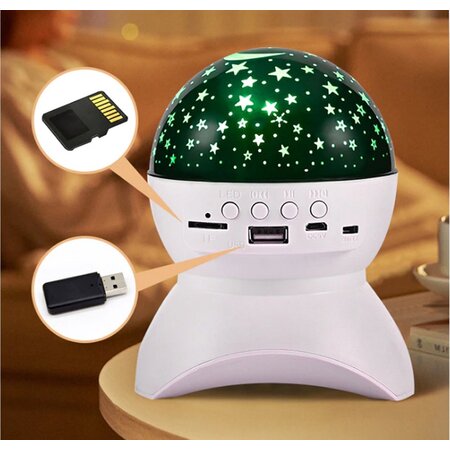 Merkloos Star projector nachtlampje hemel led usb - Bluetooth speaker
