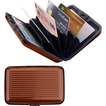 Premium Lichtgewicht Alu Wallet Portemonnee Pashouder - Bruin - | Portemonnees | Anti Skimming | Creditcardhouder | Geldknip | Pasjeshouder