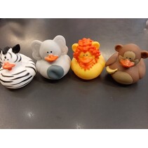 Badeendjes Wilde dieren 4 stuks 5.5cm