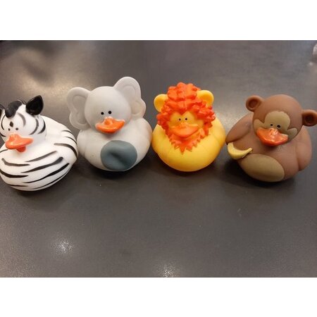 LG-Imports Badeendjes Wilde dieren 4 stuks 5.5cm