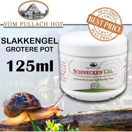 Pullach Hof PULLACH HOF SLAKKENGEL | VOORDEELPOT 125ML , Slakkenslijmgel , Littekencreme , Slakkencreme , Slakkengel, Slakkenslijm - Bodygel tegen puistjes/acne/mee-eters - Vermindert littekens - huidverjonging - Helpt bij cellulite / Sinaasappelhuid, Bodygels