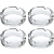 Merkloos 4x Basic asbak van glas 10 cm - Glazen asbakken