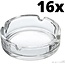 Vivalto ESTARK® 16 x Asbak Glas - Standaard - Glazen Asbakken - Ashtray - Horeca - Café - 9 cm - Tafel Asbak - 16 STUKS