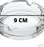 Vivalto ESTARK® 16 x Asbak Glas - Standaard - Glazen Asbakken - Ashtray - Horeca - Café - 9 cm - Tafel Asbak - 16 STUKS