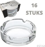 Vivalto ESTARK® 16 x Asbak Glas - Standaard - Glazen Asbakken - Ashtray - Horeca - Café - 9 cm - Tafel Asbak - 16 STUKS