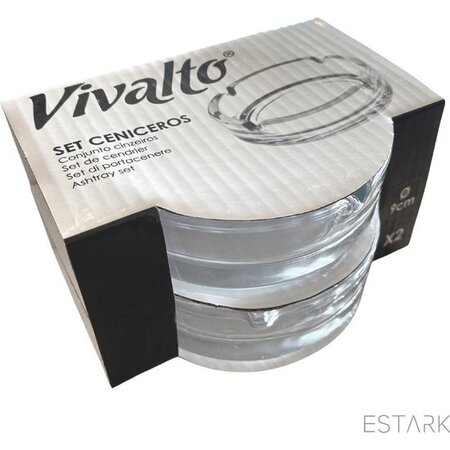 Vivalto ESTARK® 16 x Asbak Glas - Standaard - Glazen Asbakken - Ashtray - Horeca - Café - 9 cm - Tafel Asbak - 16 STUKS