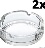 Vivalto ESTARK® 2 x Asbak Glas - Standaard - Glazen Asbakken - Ashtray - Horeca - Café - 9 cm - Tafel Asbak - 2 STUKS