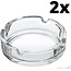 Vivalto ESTARK® 2 x Asbak Glas - Standaard - Glazen Asbakken - Ashtray - Horeca - Café - 9 cm - Tafel Asbak - 2 STUKS