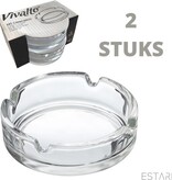 Vivalto ESTARK® 2 x Asbak Glas - Standaard - Glazen Asbakken - Ashtray - Horeca - Café - 9 cm - Tafel Asbak - 2 STUKS