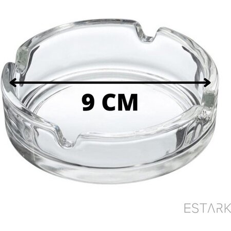 Vivalto ESTARK® 2 x Asbak Glas - Standaard - Glazen Asbakken - Ashtray - Horeca - Café - 9 cm - Tafel Asbak - 2 STUKS