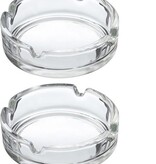 Vivalto ESTARK® 2 x Asbak Glas - Standaard - Glazen Asbakken - Ashtray - Horeca - Café - 9 cm - Tafel Asbak - 2 STUKS