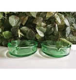 Jean Products Set van 2 groene glazen stevige asbakken met hoge rand