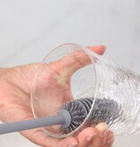 Merkloos Afwasborstel voor lange glazen - Siliconenborstel lange glazen - Baby flessenborstel - Duurzame afwasborstel - Siliconen afwasborstel