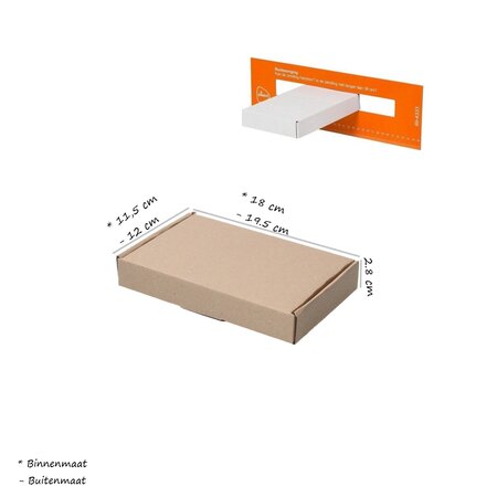 Banzaa Banzaa Brievenbusdoos A6 180x115x28mm Verzenddozen Extra Lock 50 Stuks Bruin