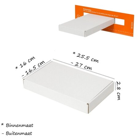 Banzaa Banzaa Brievenbusdoos A5+ 255x160x28mm Verzenddozen Extra Lock 100 Stuks