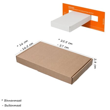 Banzaa Banzaa Brievenbusdoos A5+ 255x160x28mm Verzenddozen Extra Lock 100 Stuks Bruin