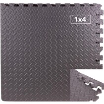 Fitnessmat - Puzzelmat - Sportmat - Yogamat - 4 stuks - 60x60x1,2 cm - Antraciet grijs zacht- Totaal 120x120cm