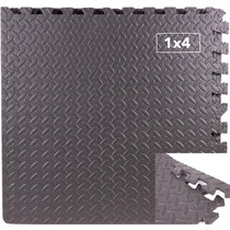 Fitnessmat - Puzzelmat - Sportmat - Yogamat - 4 stuks - 60x60x1,2 cm - Antraciet grijs zacht- Totaal 120x120cm