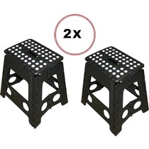 Benson Opvouwbare Kruk 120KG  Zwart/Wit - 2 Stuks
