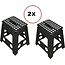 Benson Benson Opvouwbare Kruk 120 KG Zwart/Wit - 2 Stuks