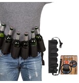 Out of the Blue Bierfles Houder Riem - Beer Belt - Bierriem - Zwart - Met bieropener sleutelhanger