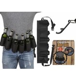 Out of the Blue Bierfles Houder Riem - Beer Belt - Bierriem - Zwart - Met bieropener sleutelhanger