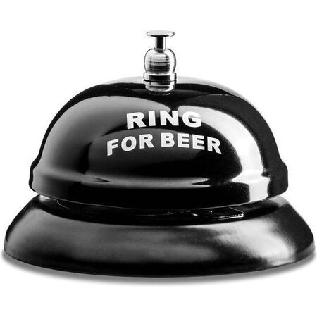 Gadget Master Ring for a Beer - Bierbel - Tafelbel - Bar-bel voor Bier - Kroegbel - Zwart