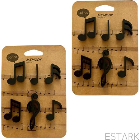 Gadget Master ESTARK® Muziek Magneten - 12 STUKS - Muzikale Magneten - Keukenmagneten - Magneetbord - Magneet - Muzieknoten - Noten - Muziek - Koelkast - Whitebord - Magneetjes - Muziekmagneet