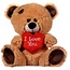 paws Teddybeer met Hart "I Love You" Lichtbruin 22 cm {Moederdag Knuffelbeer met Rood Love Hartje | I Love You / Ik hou van jou Cadeau | Valentine Valentijnsdag Moederdag kado rozenbeer rozen beer kado}