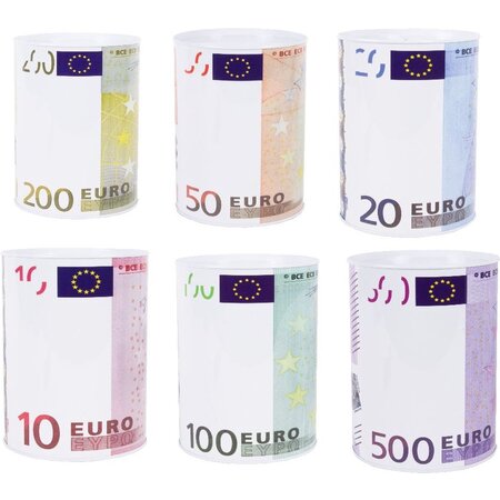 Benson Eurospaarpot - Blikken Spaarpot - Enkel te openen met een blikopener - 8,5 x 12 cm