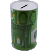 Benson Eurospaarpot - Blikken Spaarpot - Enkel te openen met een blikopener - 8,5 x 12 cm