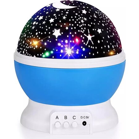 Merkloos Sterrenhemel Verlichting Kinderkamer - Moon Light Projector - Nachtlampje kind | baby - Nachtlamp- Cadeau kind (Blauw)