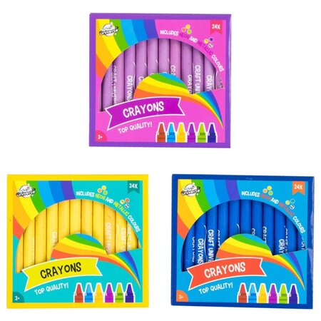 Craft Craft Universe Waskrijt Neon/metallic Junior 9 Cm Geel 24 Stuks