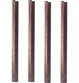 PTMD PTMD dinerkaars/kaars rustiek bronze set van 4 - 25x2